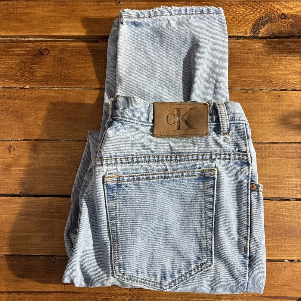 Calvin Klein Jeans Women 12P‎ Blue Vintage High Waisted Mom Jeans USA Made READ